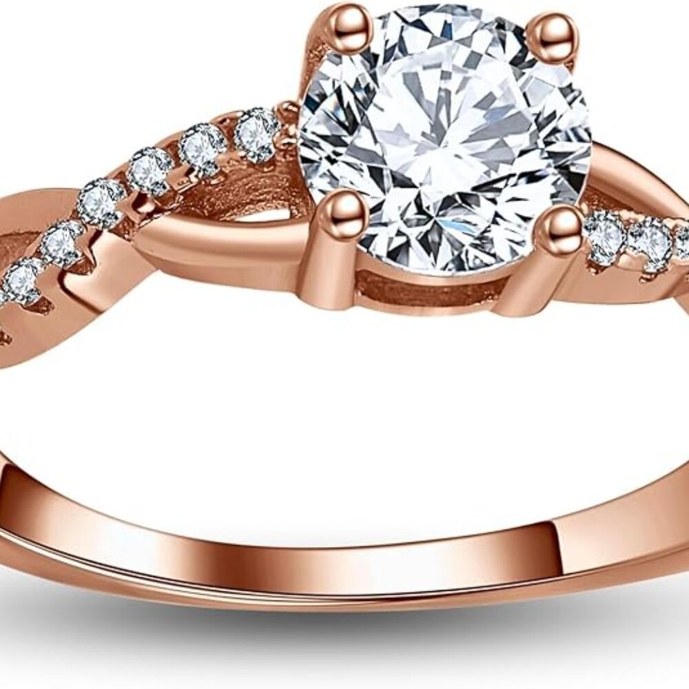 Twist CZ Engagement Rings for Women by Ginger Lyne - Picture 5 of 14